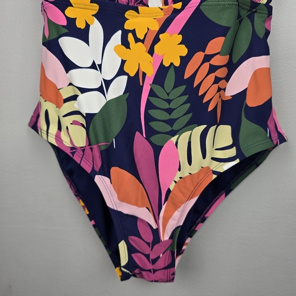 SEA ANGEL One Piece Floral Swim Suit Multicolored Navy Womens Size XL - Picture 4 of 15